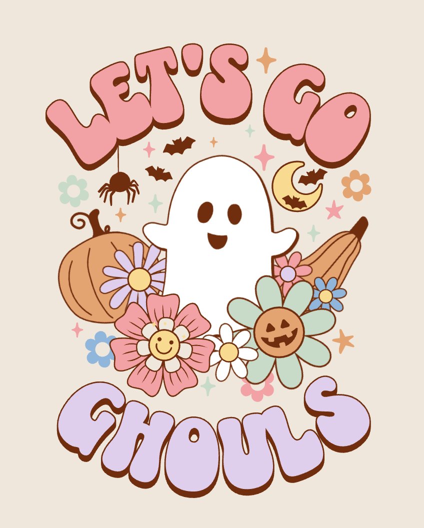 Let's Go Ghouls Halloween design