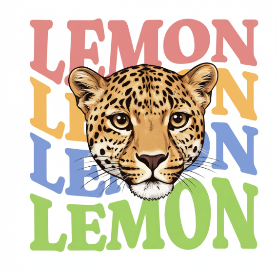 Lemon leopard repeat type design